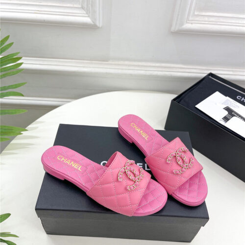 High Quality Luxury Chanel Counter Classic Double C Buckle Slippers – Style 54854
