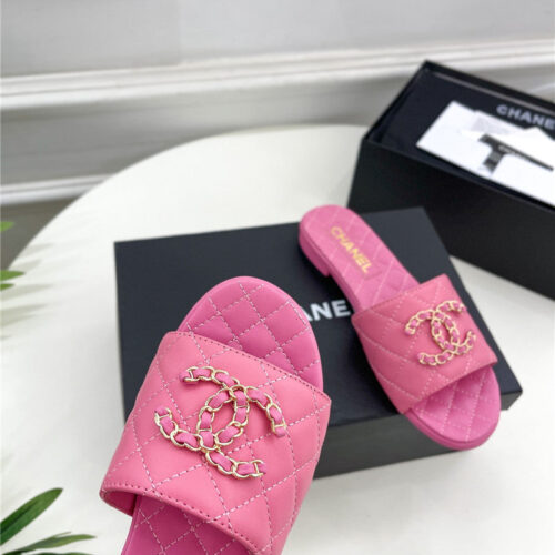 High Quality Luxury Chanel Counter Classic Double C Buckle Slippers – Style 54854 product detail