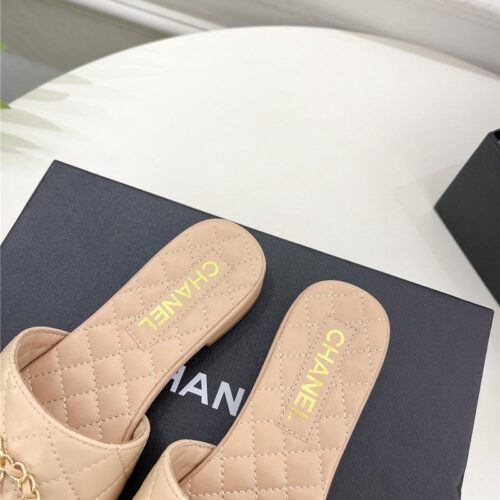 High Quality Luxury Chanel Counter Classic Double C Buckle Slippers – Style 56550 product detail