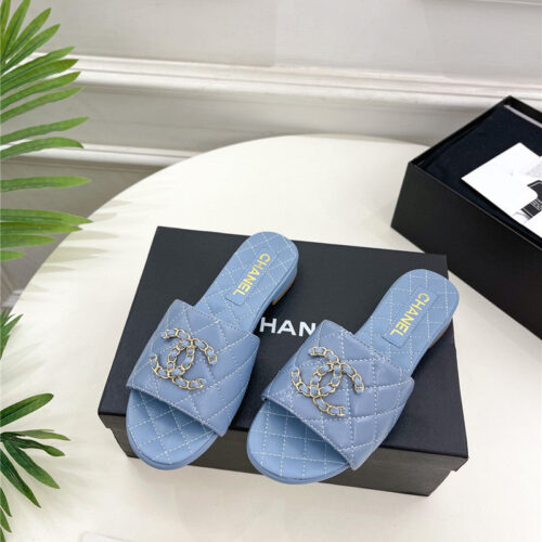 High Quality Luxury Chanel Counter Classic Double C Buckle Slippers product detail