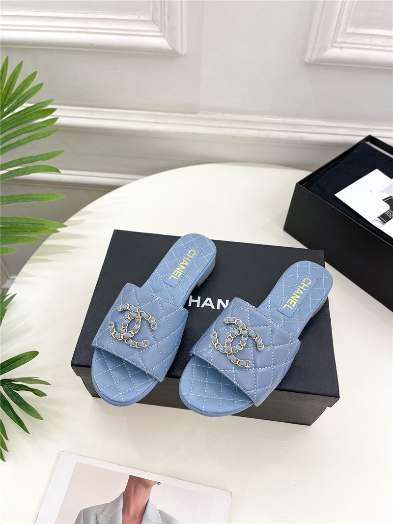 High Quality Luxury Chanel Counter Classic Double C Buckle Slippers product detail