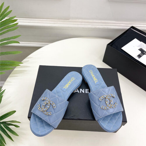 High Quality Luxury Chanel Counter Classic Double C Buckle Slippers product detail