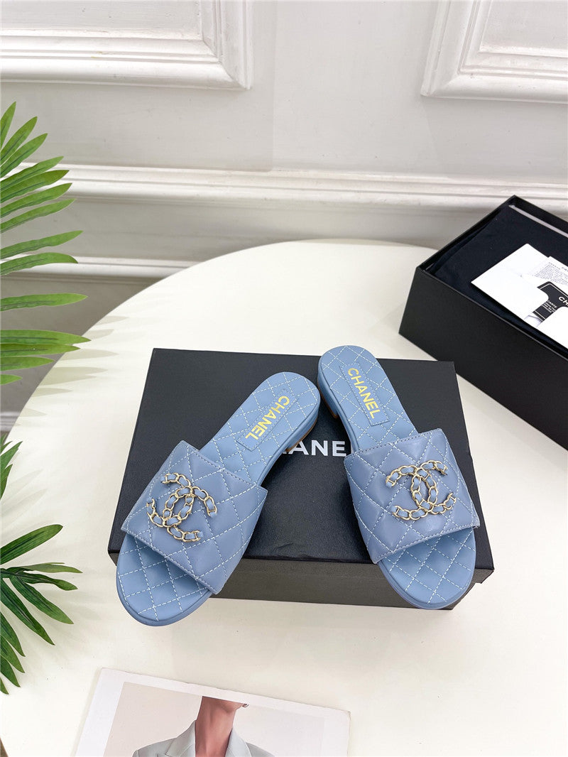 High Quality Luxury Chanel Counter Classic Double C Buckle Slippers product detail