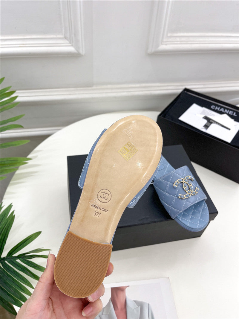 High Quality Luxury Chanel Counter Classic Double C Buckle Slippers product detail