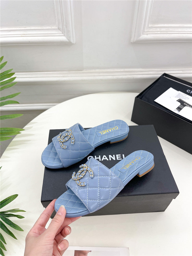 High Quality Luxury Chanel Counter Classic Double C Buckle Slippers product detail