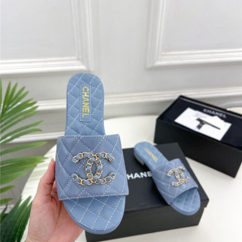 High Quality Luxury Chanel Counter Classic Double C Buckle Slippers product detail