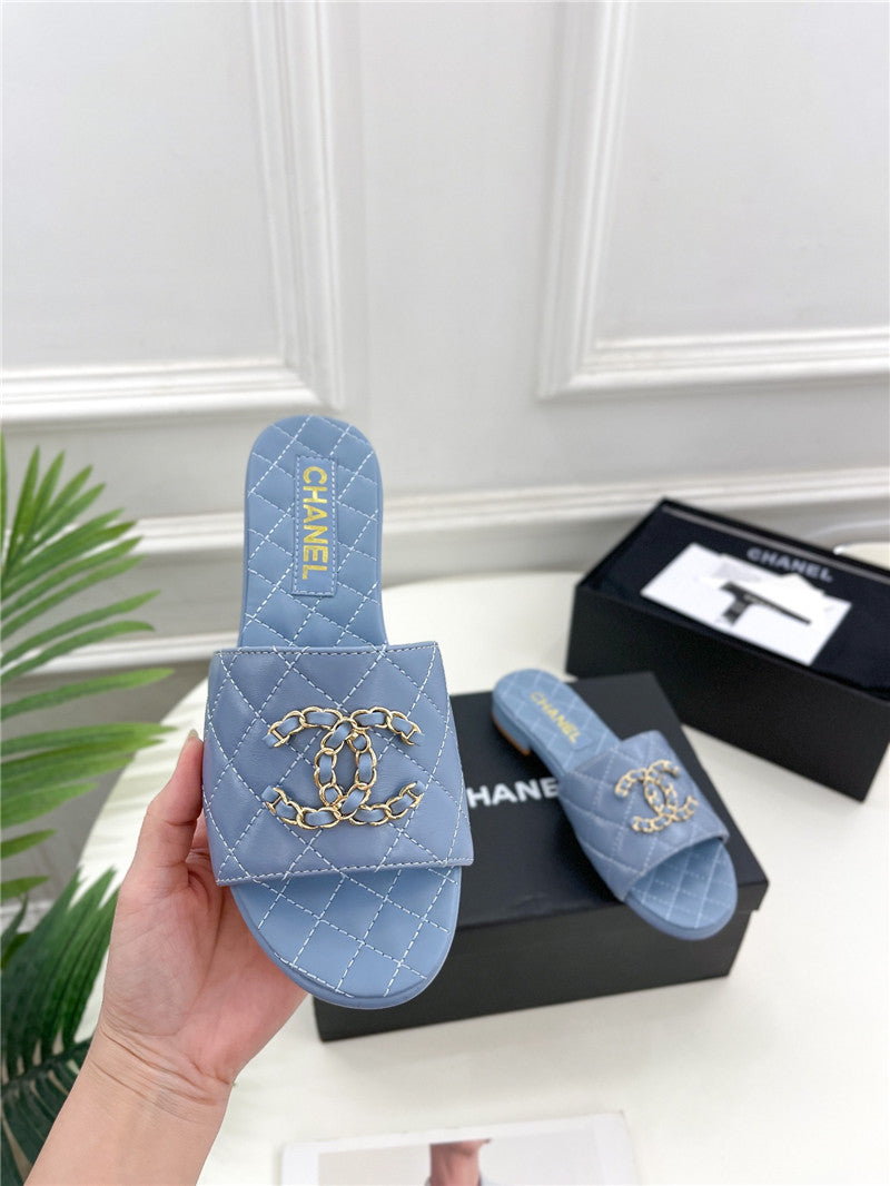 High Quality Luxury Chanel Counter Classic Double C Buckle Slippers product detail