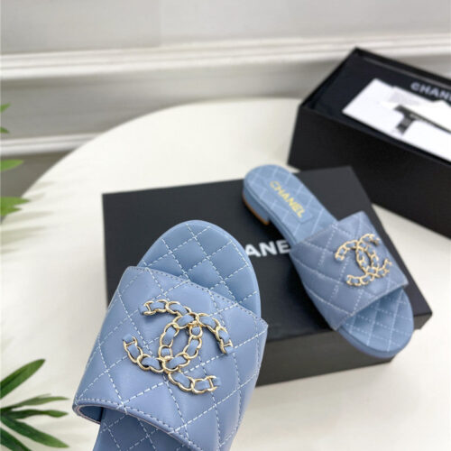 High Quality Luxury Chanel Counter Classic Double C Buckle Slippers product detail