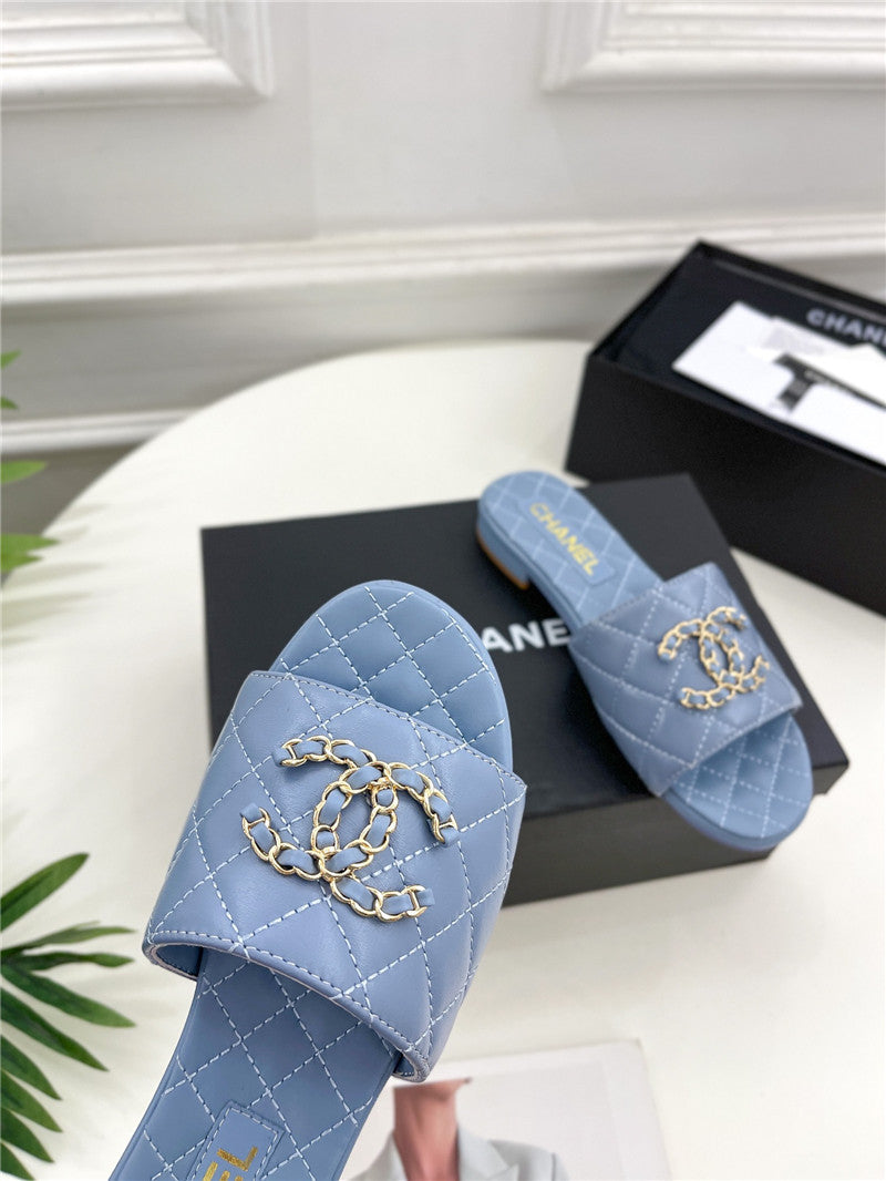 High Quality Luxury Chanel Counter Classic Double C Buckle Slippers product detail