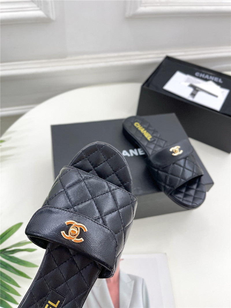 High Quality Luxury Chanel Counter Classic Double C Buckle Slippers – Style 59942 product detail