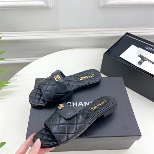 High Quality Luxury Chanel Counter Classic Double C Buckle Slippers – Style 59942 product detail