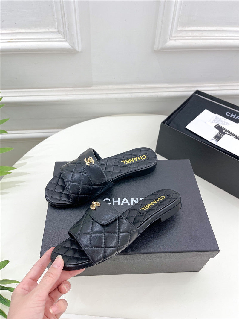 High Quality Luxury Chanel Counter Classic Double C Buckle Slippers – Style 59942 product detail