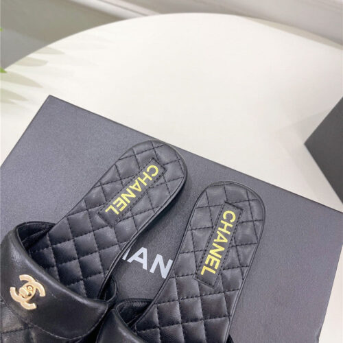 High Quality Luxury Chanel Counter Classic Double C Buckle Slippers – Style 59942 product detail