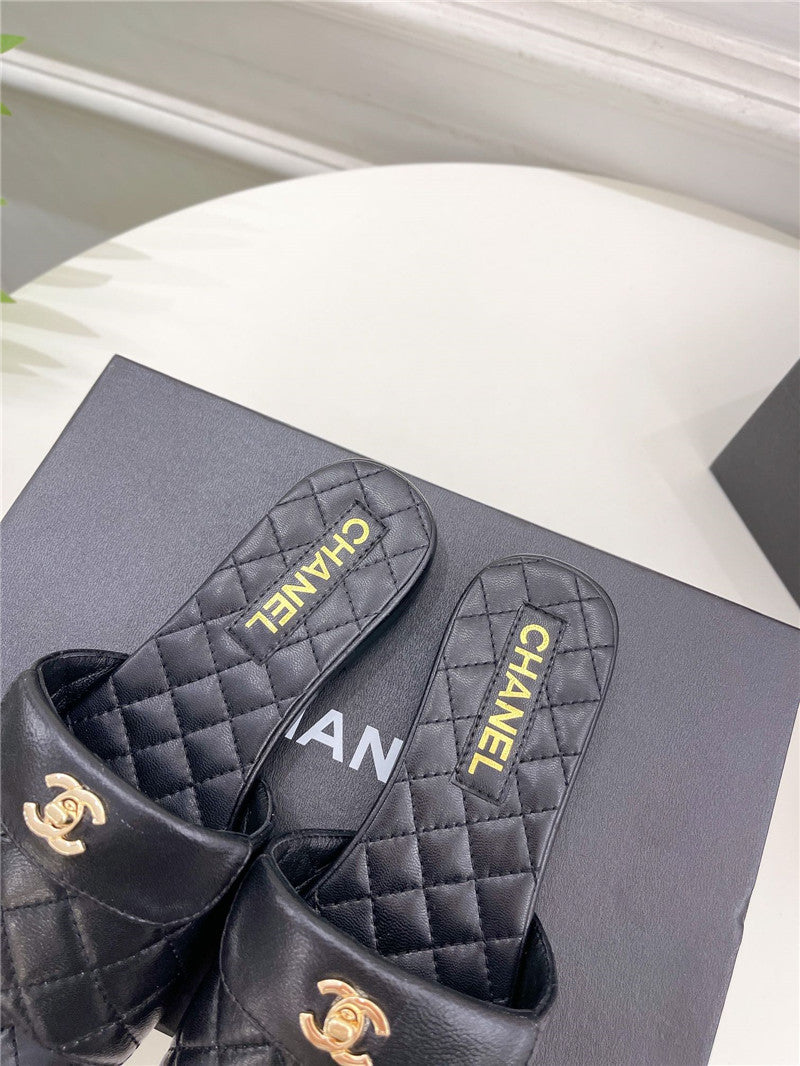 High Quality Luxury Chanel Counter Classic Double C Buckle Slippers – Style 59942 product detail