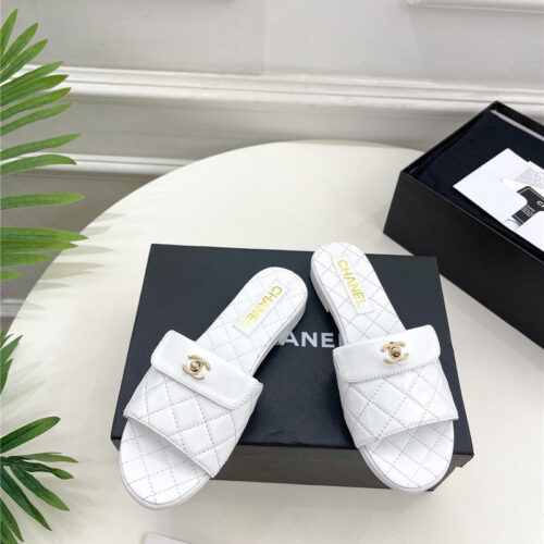 High Quality Luxury Chanel Counter Classic Double C Buckle Slippers – Style 28870 product detail