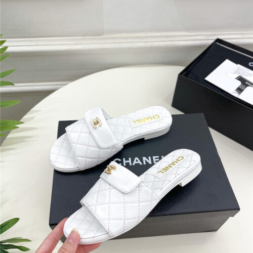 High Quality Luxury Chanel Counter Classic Double C Buckle Slippers – Style 28870 product detail