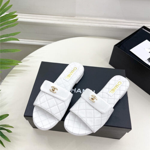 High Quality Luxury Chanel Counter Classic Double C Buckle Slippers – Style 28870 product detail