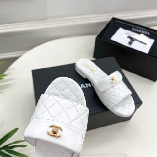 High Quality Luxury Chanel Counter Classic Double C Buckle Slippers – Style 28870 product detail