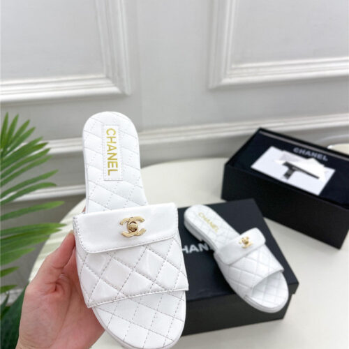 High Quality Luxury Chanel Counter Classic Double C Buckle Slippers – Style 28870 alternate view