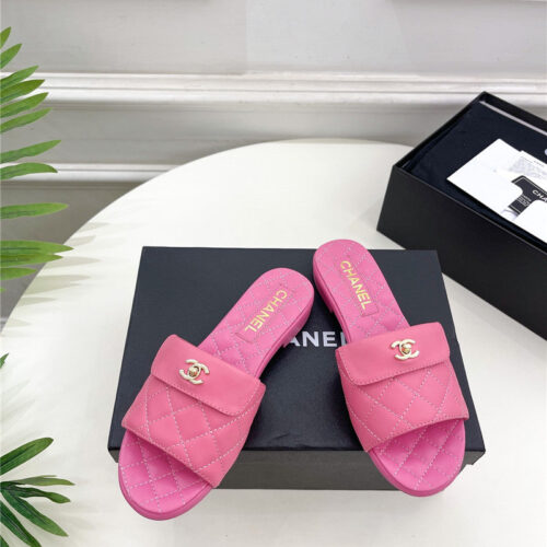 High Quality Luxury Chanel Counter Classic Double C Buckle Slippers – Style 97798 product detail