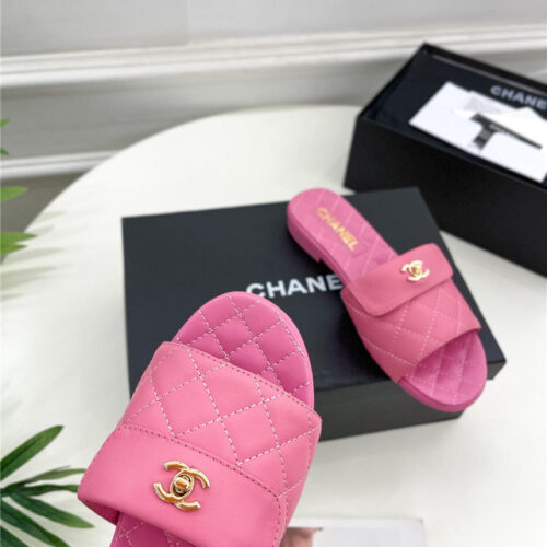 High Quality Luxury Chanel Counter Classic Double C Buckle Slippers – Style 97798 product detail