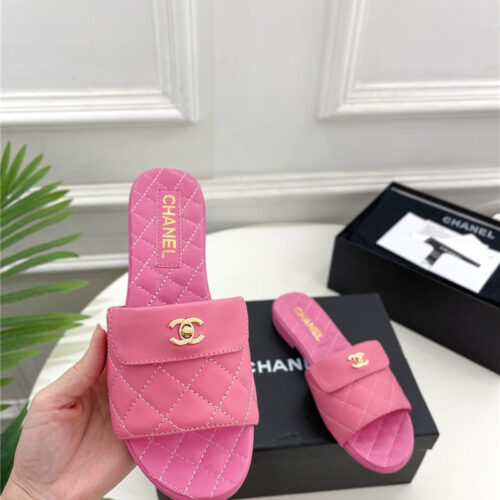 High Quality Luxury Chanel Counter Classic Double C Buckle Slippers – Style 97798 product detail