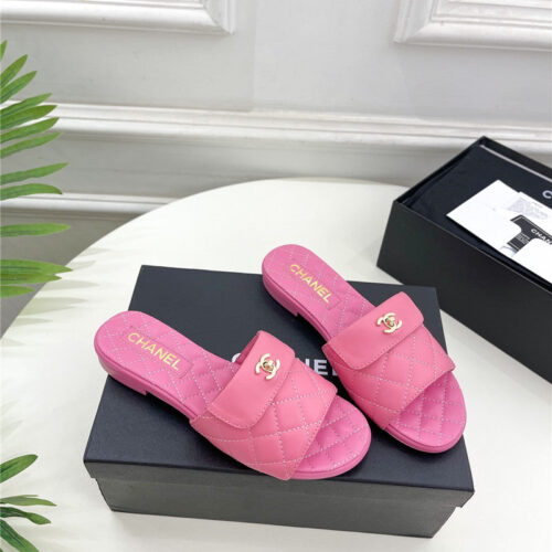 High Quality Luxury Chanel Counter Classic Double C Buckle Slippers – Style 97798
