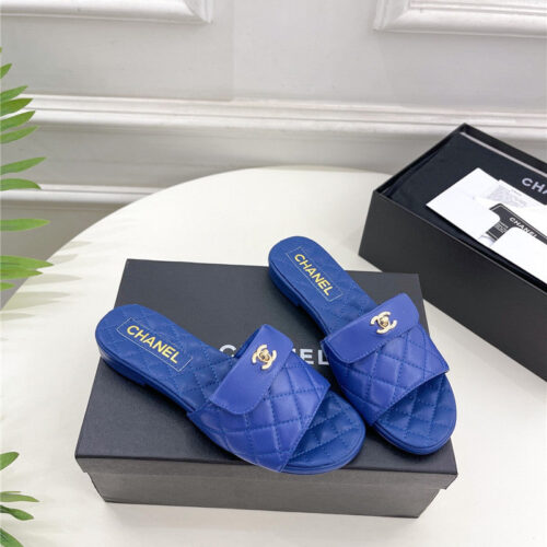 High Quality Luxury Chanel Counter Classic Double C Buckle Slippers – Style 33958