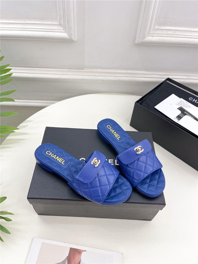 High Quality Luxury Chanel Counter Classic Double C Buckle Slippers – Style 33958