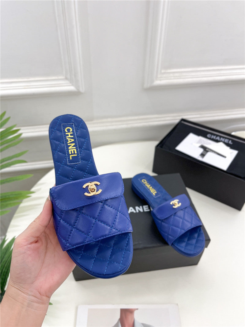 High Quality Luxury Chanel Counter Classic Double C Buckle Slippers – Style 33958 product detail