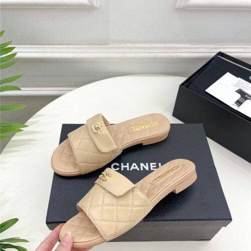 High Quality Luxury Chanel Counter Classic Double C Buckle Slippers – Style 68422 alternate view