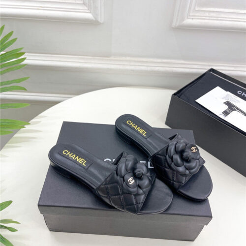 High Quality Luxury Chanel Counter Classic Camellia Slippers – Style 70118