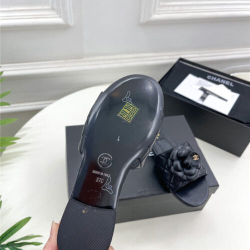 High Quality Luxury Chanel Counter Classic Camellia Slippers – Style 70118 product detail