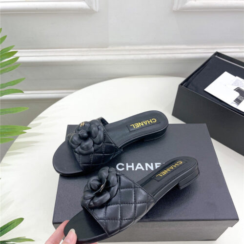 High Quality Luxury Chanel Counter Classic Camellia Slippers – Style 70118 product detail