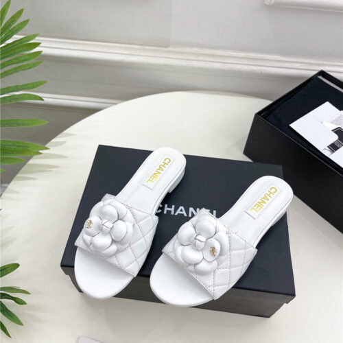 High Quality Luxury Chanel Counter Classic Camellia Slippers – Style 37350 alternate view