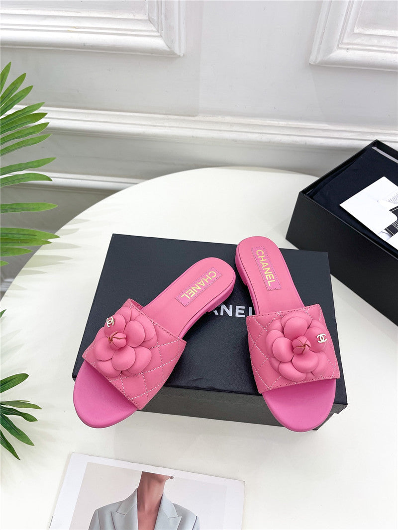 High Quality Luxury Chanel Counter Classic Camellia Slippers – Style 71814 product detail