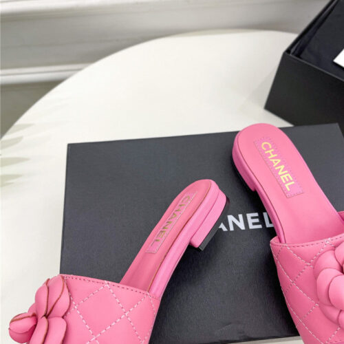High Quality Luxury Chanel Counter Classic Camellia Slippers – Style 71814 product detail