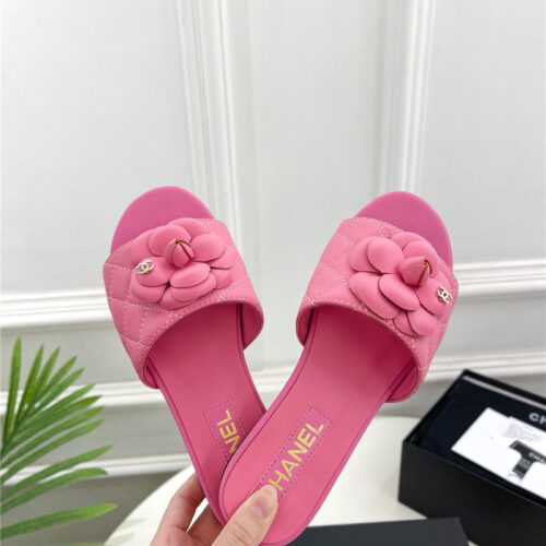 High Quality Luxury Chanel Counter Classic Camellia Slippers – Style 71814 product detail