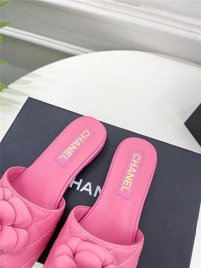 High Quality Luxury Chanel Counter Classic Camellia Slippers – Style 71814 product detail