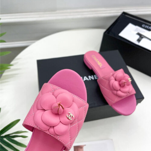 High Quality Luxury Chanel Counter Classic Camellia Slippers – Style 71814 product detail