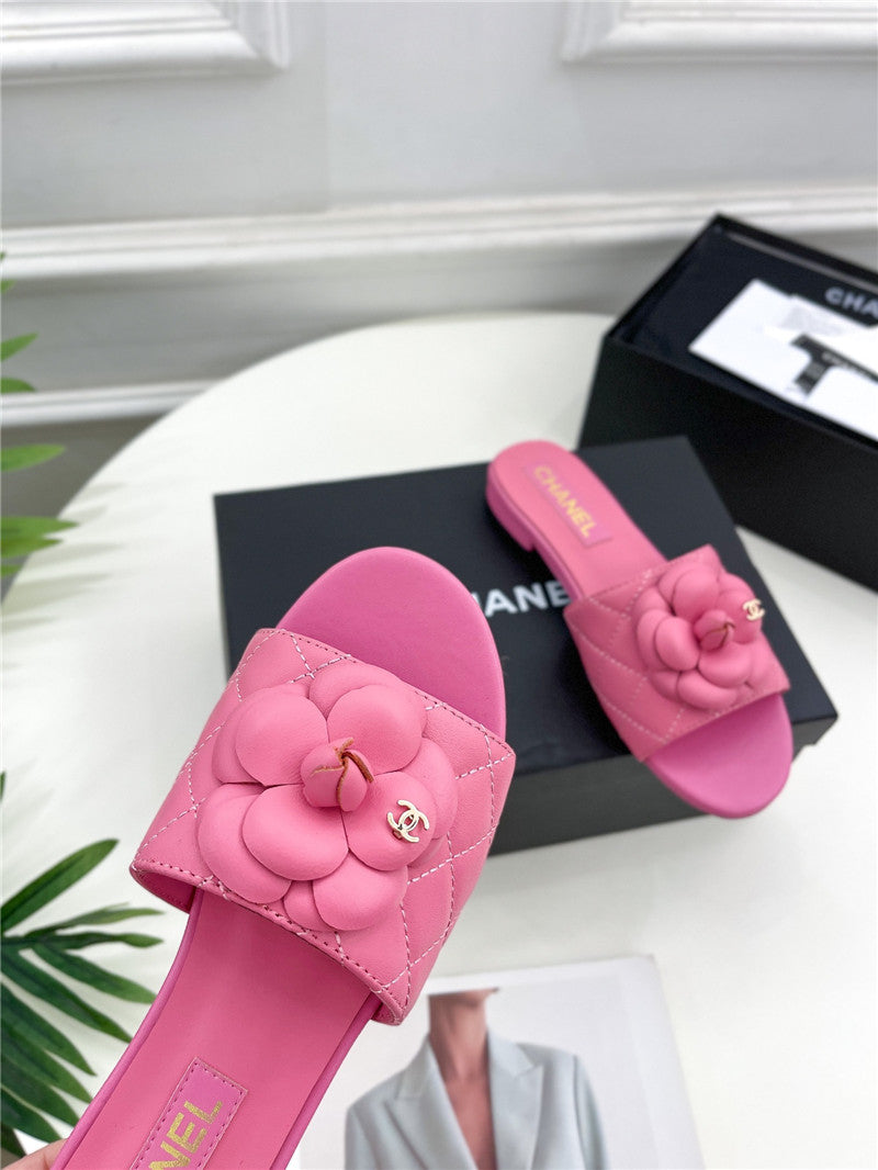 High Quality Luxury Chanel Counter Classic Camellia Slippers – Style 71814 product detail