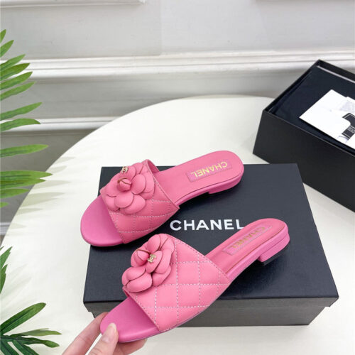 High Quality Luxury Chanel Counter Classic Camellia Slippers – Style 71814 product detail