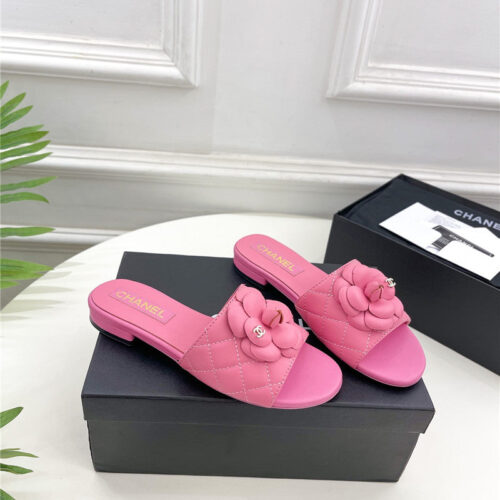 High Quality Luxury Chanel Counter Classic Camellia Slippers – Style 71814