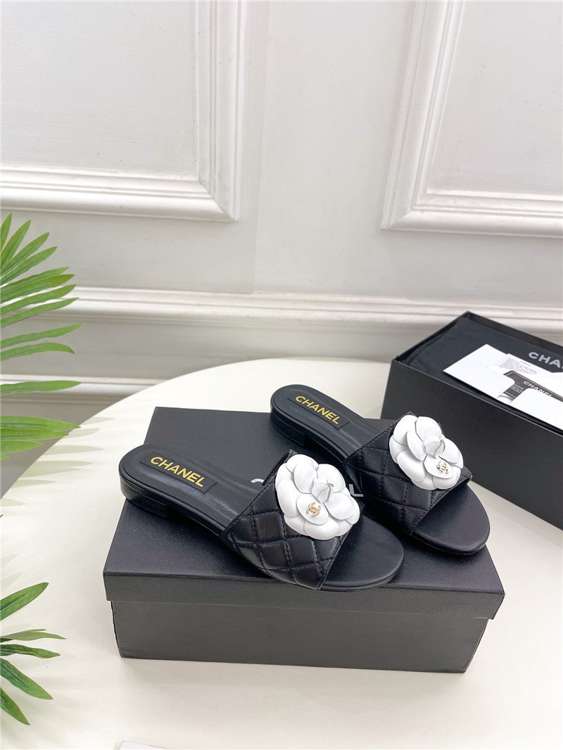 High Quality Luxury Chanel Counter Classic Camellia Slippers – Style 40742