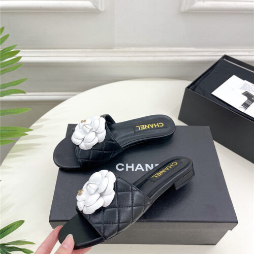 High Quality Luxury Chanel Counter Classic Camellia Slippers – Style 40742 alternate view