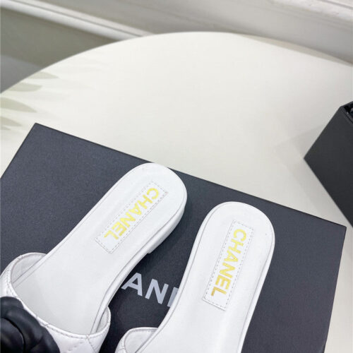 High Quality Luxury Chanel Counter Classic Camellia Slippers – Style 75206 product detail