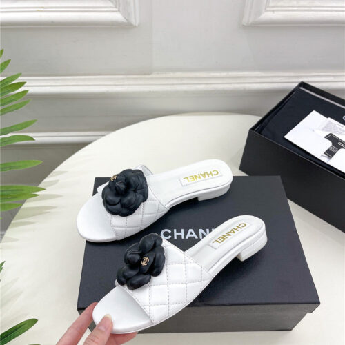 High Quality Luxury Chanel Counter Classic Camellia Slippers – Style 75206 alternate view