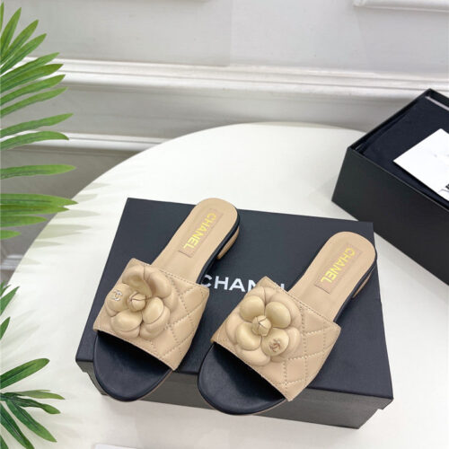 High Quality Luxury Chanel Counter Classic Camellia Slippers product detail