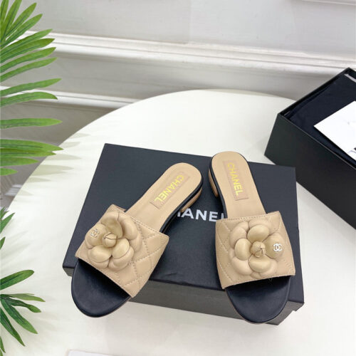 High Quality Luxury Chanel Counter Classic Camellia Slippers product detail
