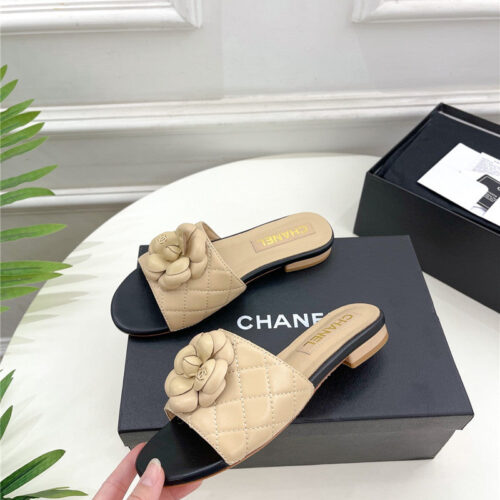 High Quality Luxury Chanel Counter Classic Camellia Slippers alternate view